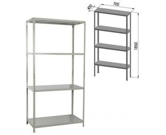 Металлический стеллаж BRABIX MS-185/40/70-4 1850x700x400 мм, 4 полки 291103 – изображение 5