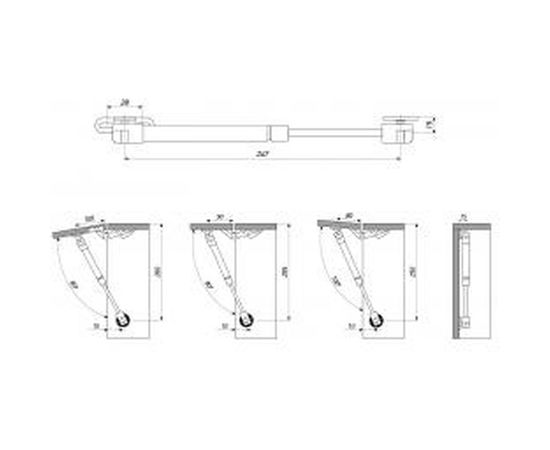 Газовый кронштейн Laurus N 100Н GSO1 нагрузка 10 кг 06014 – изображение 2