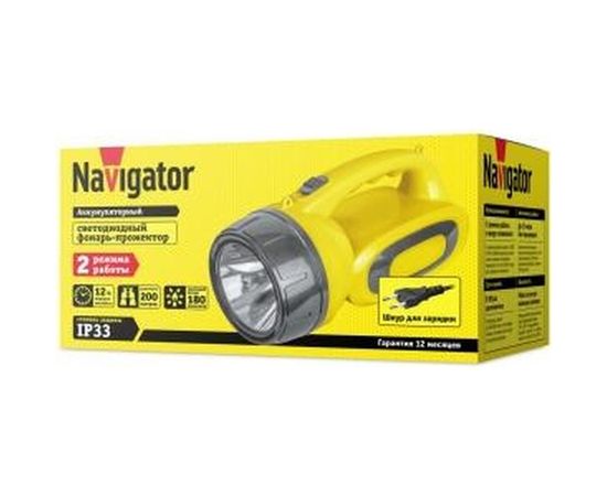 Фонарь Navigator, NPT-SP19-ACCU, Прожектор, 3Вт, LED, 180лм, АКБ 1,3Ач 14033 – изображение 2