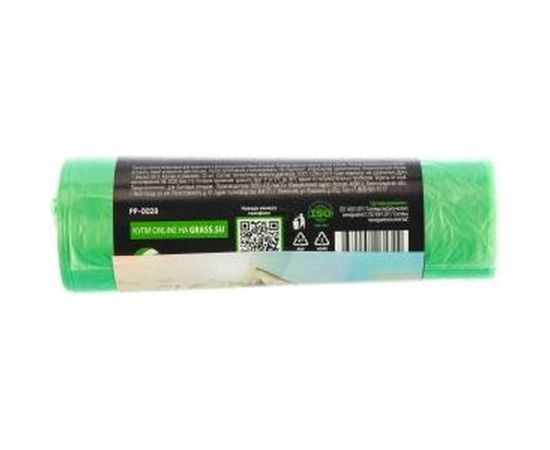 Мешки для мусора в рулоне зеленые (25 шт; 60 л; 55х65 см; 13 мкр; ПНД) Grass PP-0028 – изображение 2