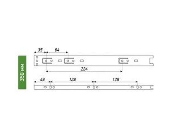 Шариковые выдвижные направляющие Laurus 350мм/30мм комплект 09430 – изображение 2