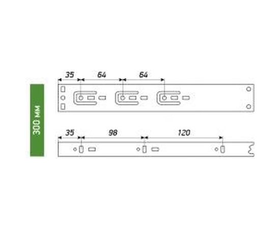Шариковые выдвижные направляющие с доводчиком Laurus 300 мм комплект 09422 – изображение 2