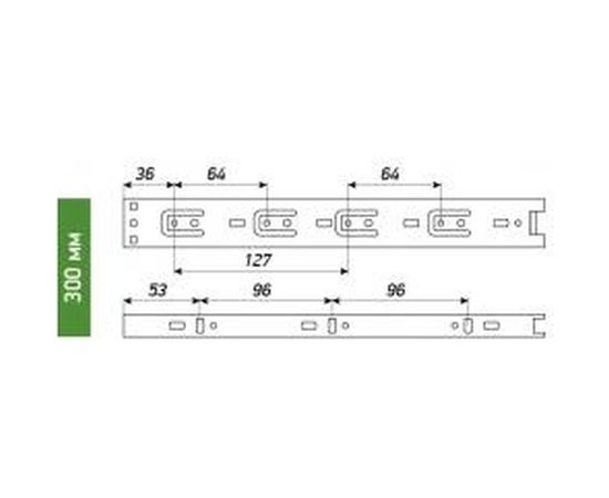 Шариковые выдвижные направляющие Laurus 300мм/35мм комплект 09100 – изображение 2