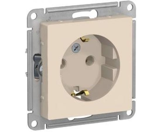 Розетка Schneider Electric ATLASDESIGN с заземлением, 16А, БЕЖЕВЫЙ ATN000243 