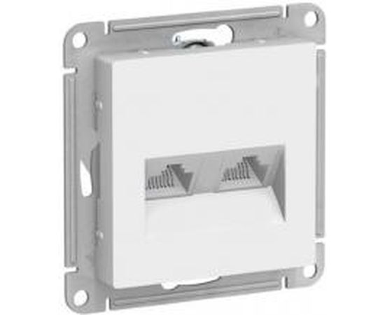 Двойная компьютерная розетка Schneider Electric ATLASDESIGN RJ45+RJ45, категория 5E, БЕЛЫЙ ATN000185 