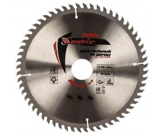 Диск пильный (200х32 мм; 60T) по дереву Matrix 73264 