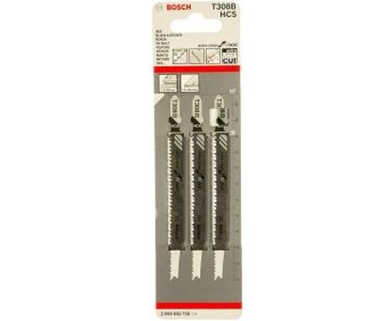 Пилки для лобзика по дереву (91 мм; 3 шт.) Т308В Bosch 2608663750 