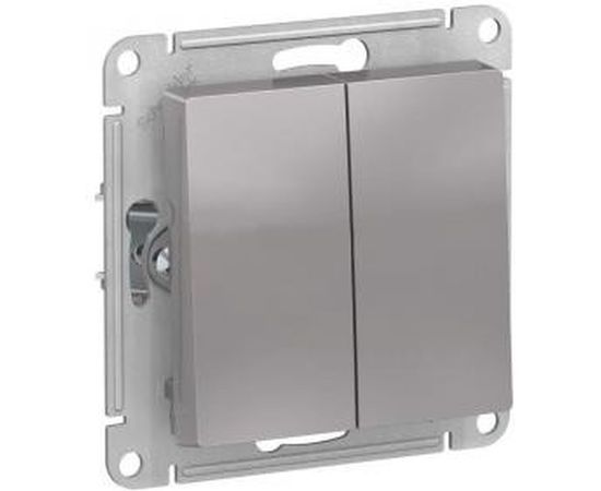 2-клавишный выключатель Schneider Electric ATLASDESIGN 10АХ, АЛЮМИНИЙ ATN000351 
