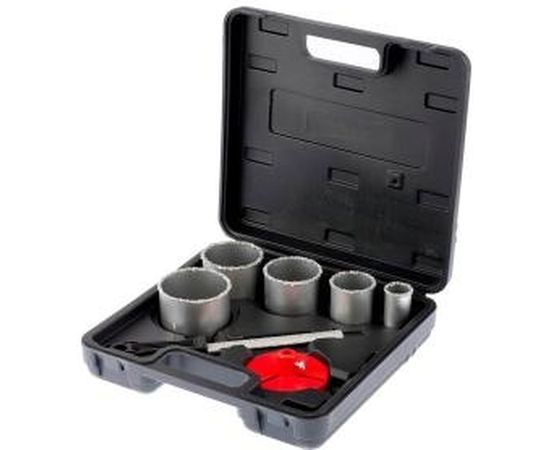 Набор коронок по керамической плитке (33-83 мм) + напильник MATRIX 72842 