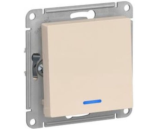 1-клавишный выключатель Schneider Electric ATLASDESIGN с подсветкой, 10АХ, БЕЖЕВЫЙ ATN000213 