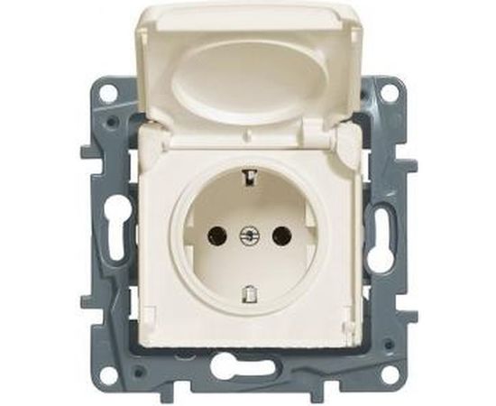 Розетка Legrand 2К+З IP44 слоновая кость ETIKA 672332 
