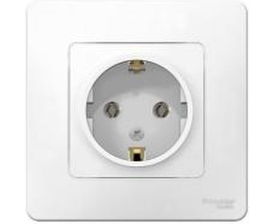 Розетка Schneider Electric BLANCA с заземлением без шторок, БЕЛЫЙ BLNRS001011 