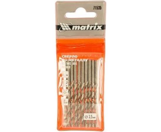 Сверло (10 шт; 3.5 мм; HSS) по металлу Matrix 71535 – изображение 2