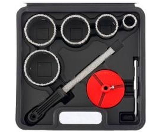 Набор коронок по керамической плитке (33-83 мм) + напильник MATRIX 72842 – изображение 3