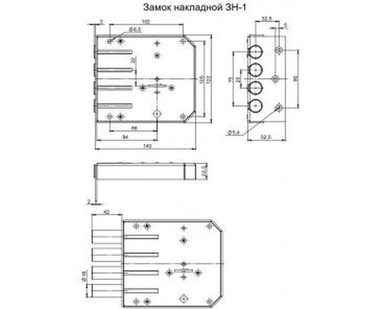 Накладной замок Симеко ЗН-1х3 2185 – изображение 2