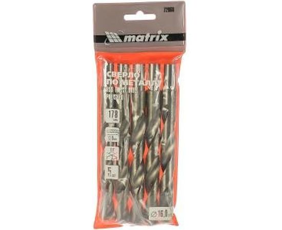 Сверло (5 шт; 16 мм; HSS) по металлу Matrix 72060 – изображение 2