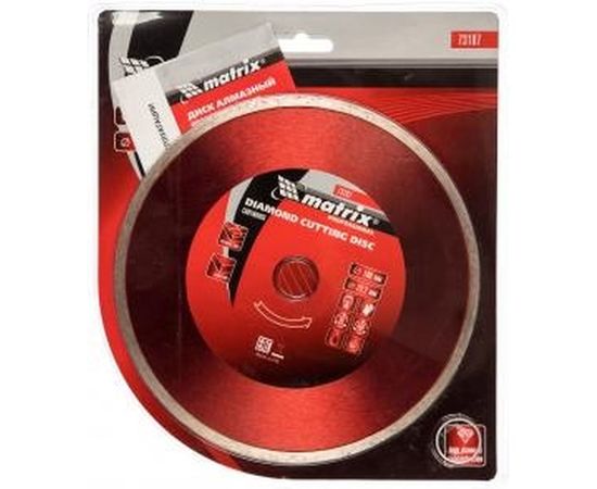 Диск алмазный отрезной сплошной по керамограниту Professional (180x22.2 мм; 2.3х6 мм; влажная резка) MATRIX 73187 – изображение 2