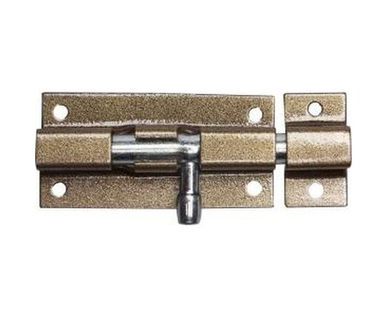 Накладная задвижка для окон и мебели Россия ШП-60 КМЦ коричневый металлик/цинк 60 мм 37753-60 