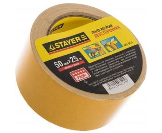 Лента клеящая двухсторонняя (50 мм; 25 м) Stayer 1221-50-25 