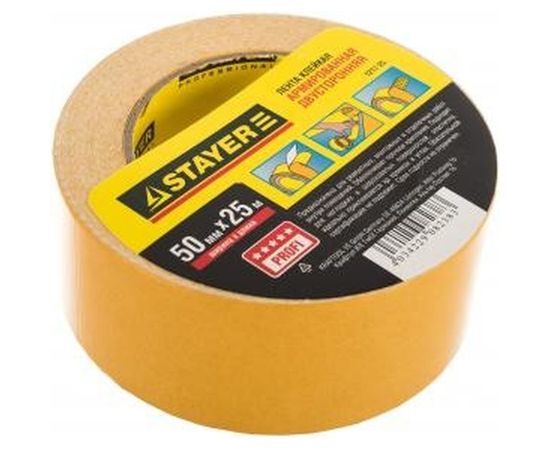 Лента клейкая двусторонняя армированная (48 мм; 25 м) Profi Stayer 1217-25 