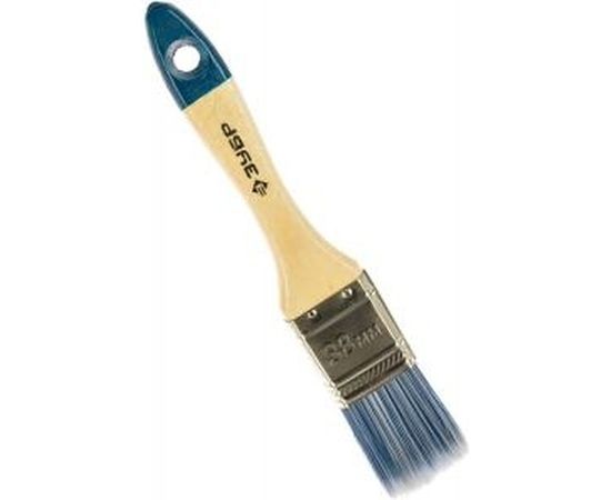 Плоская кисть Зубр Аква Мастер искусственная щетина деревянная ручка 38 мм 4-01007-038 