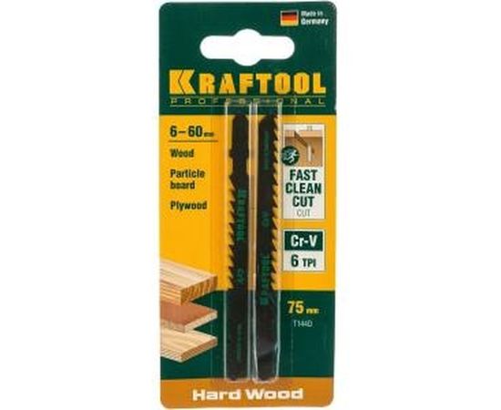 Полотно Kraftool для электролобзика по дереву ДВП ДСП 75x4 мм быстрый рез 2 шт. EU T144D 159521-4 – изображение 2