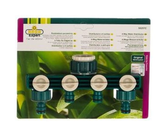 Распределитель четырехканальный (3/4; 1) для системы полива Raco 4250-55257C – изображение 2