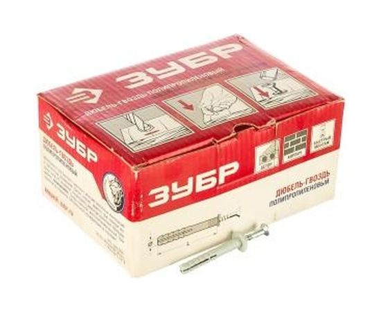 Дюбель-гвоздь полипропиленовый с грибовидным бортиком 100 шт. (6х40 мм; ТФ5) Зубр 4-301355-06-040 – изображение 3