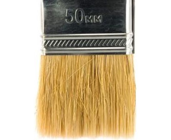 Плоская кисть STAYER UNIVERSAL-EURO со светлой натуральной щетиной и пластмассовой ручкой 50мм 0108-50 – изображение 3