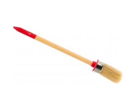 Круглая кисть ЗУБР УНИВЕРСАЛ - МАСТЕР, светлая щетина, деревянная ручка, №4х25мм 01501-25 – изображение 2