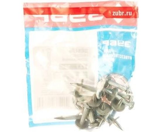 Гвоздевой дюбель Зубр, оцинкованный с насаженной шайбой в п/э пакете, 3,7x30мм, 15шт 3063-37-30 – изображение 2