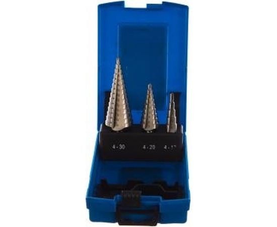 Набор ступенчатых сверл (Р6М5; 3 шт.) по металлу Зубр 29670-4-30-H3_z01 – изображение 6