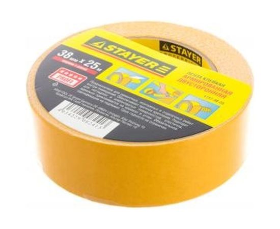 Лента клейкая двусторонняя армированная (38 мм; 25 м) Profi Stayer 1217-38-25 – изображение 3