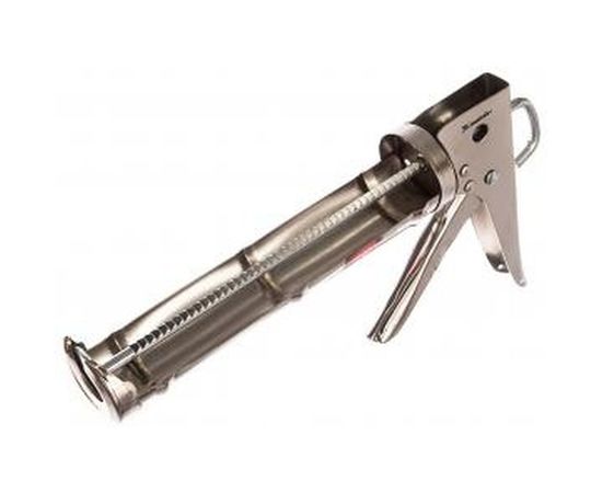 Полуоткрытый пистолет для герметика 310мл, хром, зубчатый шток 7мм MATRIX 88640 