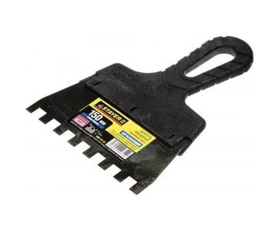 Нержавеющий зубчатый шпатель STAYER 150мм, зуб 10х10мм 1009-15-10 