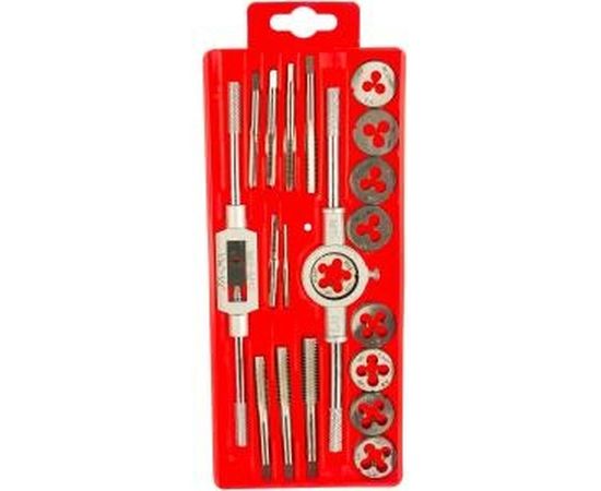 Набор ЗУБР с металлорежущим инструментом, метчики однопроходные и плашки М3-М12, оснастка - в пласт. боксе 20 предметов 2810-H20_z01 