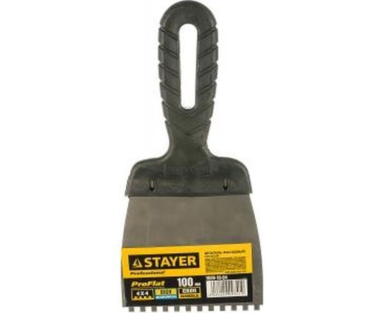 Нержавеющий зубчатый шпатель STAYER 100 мм 1009-10-04 