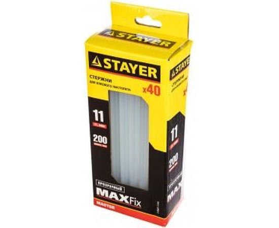 Стержень 40 шт. (11х200 мм; прозрачный) по пластику/стеклу для клеевого пистолета STAYER 2-06821-T-S40 – изображение 2