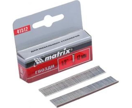 Гвозди со шляпкой 1000 шт. для мебельного степлера (12 мм; тип 300) MASTER MATRIX 41512 – изображение 2