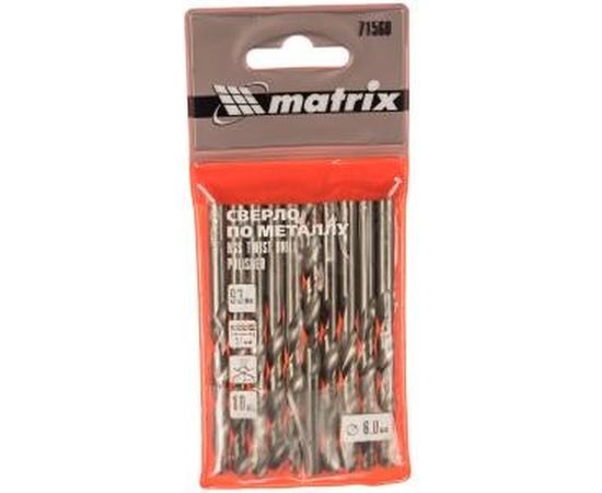 Сверло (10 шт; 6 мм; HSS) по металлу Matrix 71560 – изображение 2