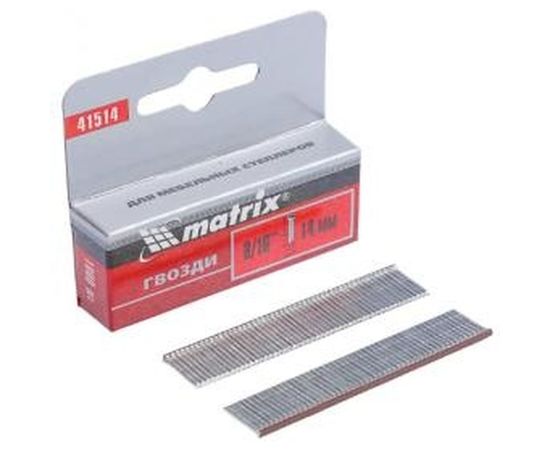 Гвозди со шляпкой 1000 шт. для мебельного степлера (14 мм; тип 300) MASTER MATRIX 41514 – изображение 2