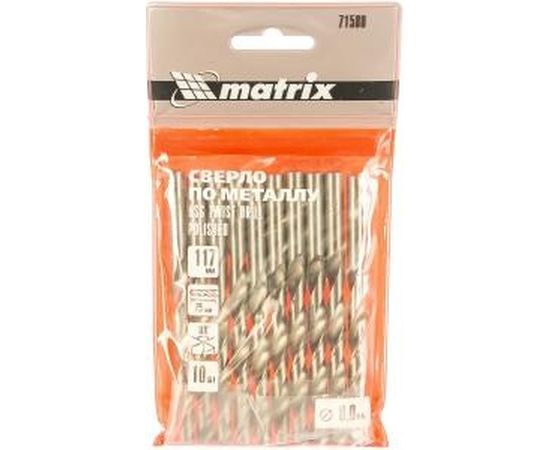 Сверло (10 шт; 8 мм; HSS) по металлу Matrix 71580 – изображение 2