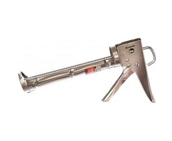 Полуоткрытый пистолет для герметика 310мл, хром, зубчатый шток 7мм MATRIX 88640 – изображение 2