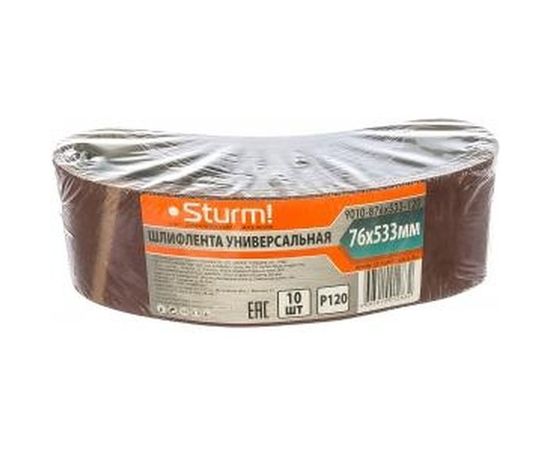 Шлифлента (533х76 мм; зерно 120; 10 шт.) для шлифмашин Sturm 9010-B76x533-120 – изображение 2