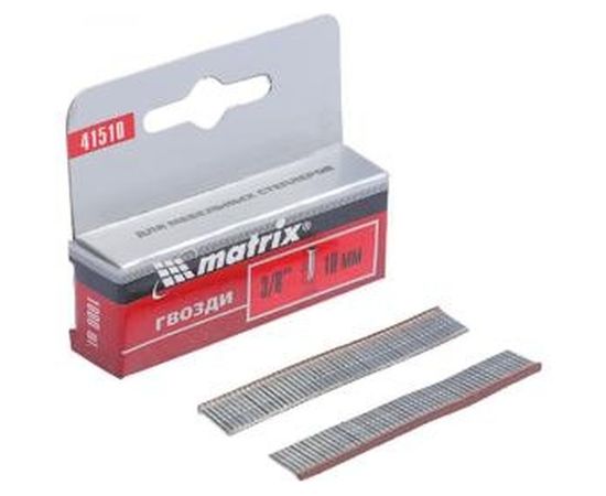 Гвозди со шляпкой 1000 шт. для мебельного степлера 10 мм; тип 300 MASTER MATRIX 41510 – изображение 2