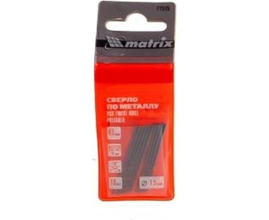Сверло (10 шт; 1.5 мм; HSS) по металлу Matrix 71515 – изображение 2