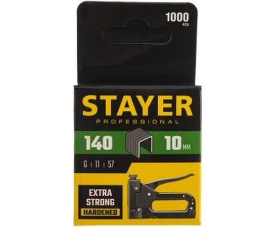 Скобы зеленые закаленные 1000 шт. для степлеров (10 мм; тип 140) PROFI STAYER 31610-10 – изображение 2
