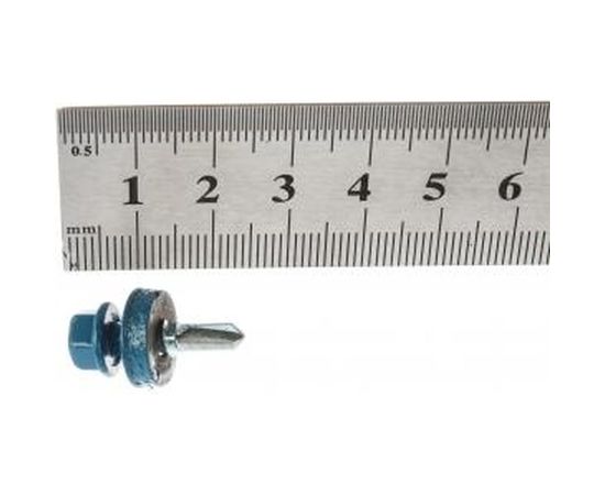 Саморезы Зубр для крепления кровельных материалов к деревянной обрешетке, цвет RAL 5009 небесно-голубой, оцинкованный, 5,5x19мм, 2500шт 4-300310-55-019-5009 – изображение 2