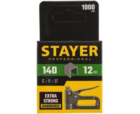 Скобы зеленые закаленные 1000 шт. для степлеров (12 мм; тип 140) PROFI STAYER 31610-12 – изображение 2