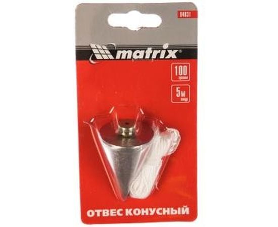 Отвес конусный (100 г; шнур 5 м) MATRIX 84831 – изображение 2